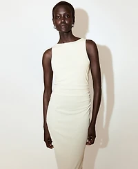 Mango Women's Draped Waist Fitted Dress