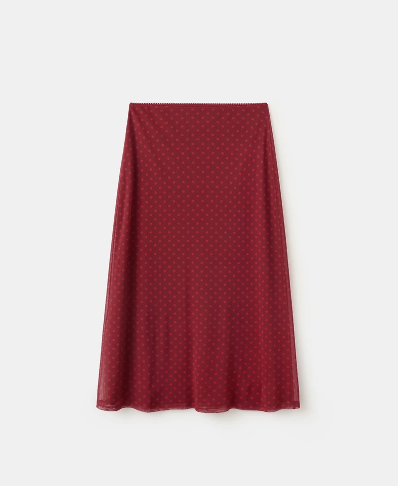 Mango Women's Polka-Dot-Printed Tulle Skirt