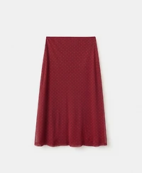 Mango Women's Polka-Dot-Printed Tulle Skirt