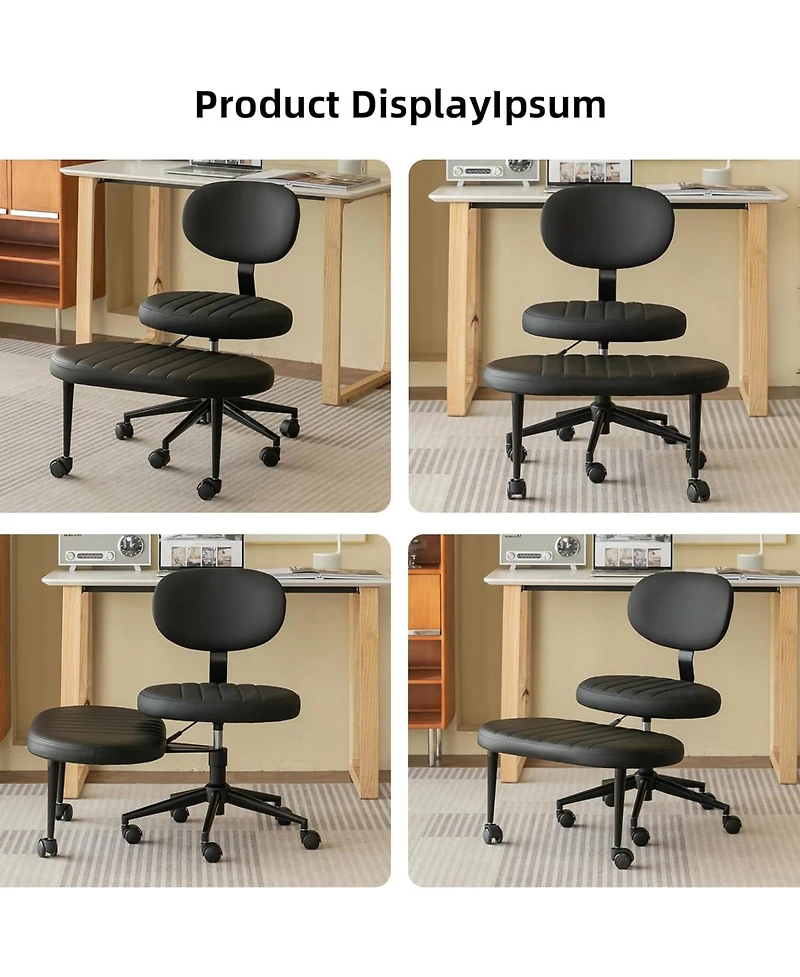 Rainsken 360° Swivel Meditation Chair, Adjustable Ergonomic Office Chair, Adhd Fidget Desk Chair with Lumbar Support, Rolling Base for Home