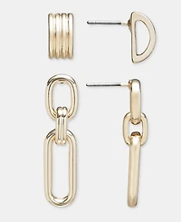 On 34th Textured Stud & Link Drop Earrings, 2-Piece Set, Macy's Exclusive