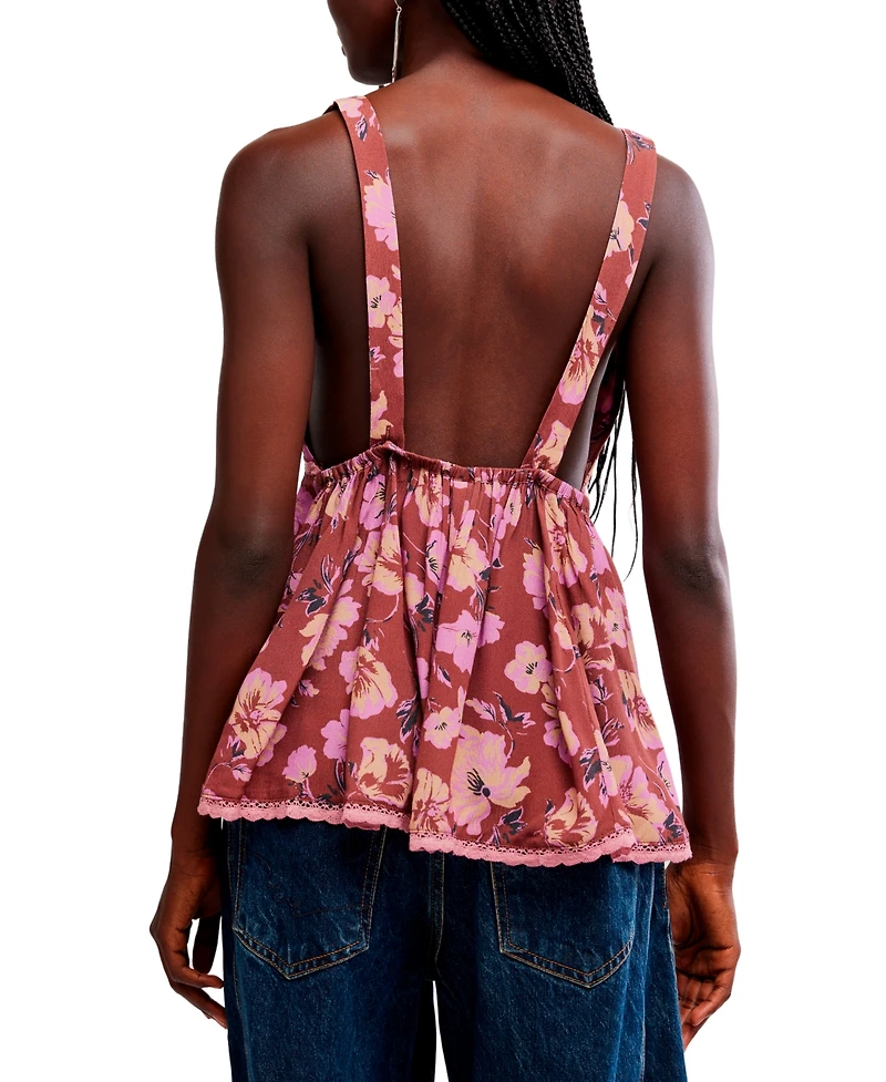 Free People Women's Rome Printed V-Neck Tank Top