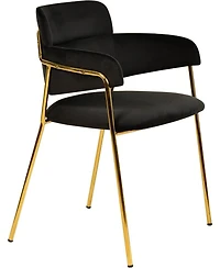 LeisureMod Axis Dining Chair, Velvet Upholstery with Stainless Steel Legs, Accent Side Chair for Modern Home, Kitchen and