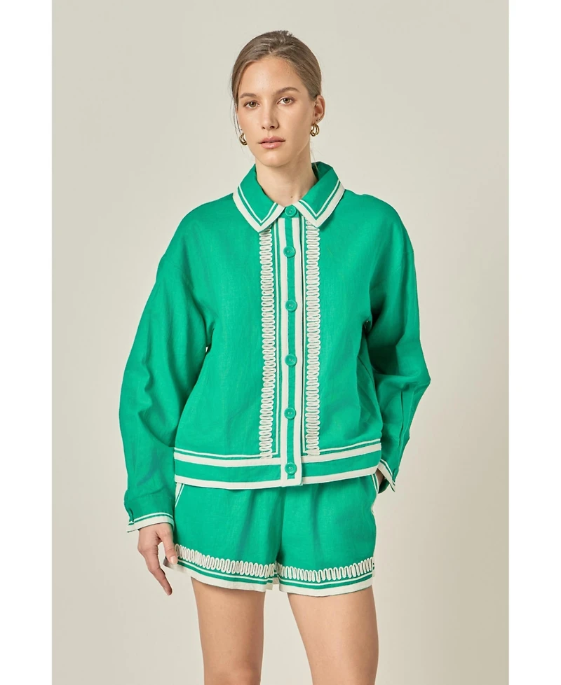 English Factory Women's Embroidered Jacket
