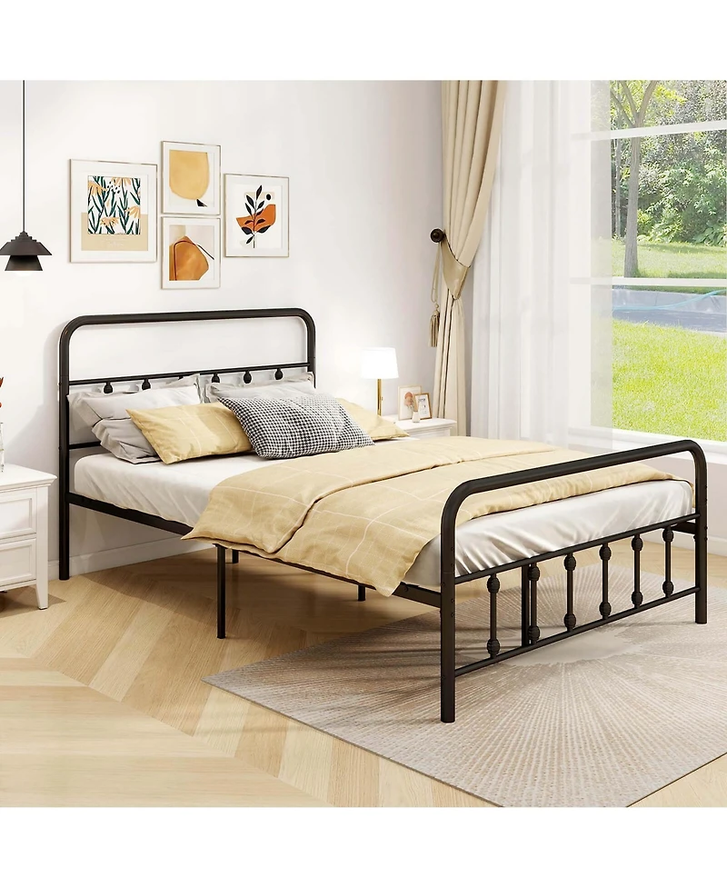Costway Bed Frame with Headboard Under Bed Storage No Box Spring Needed