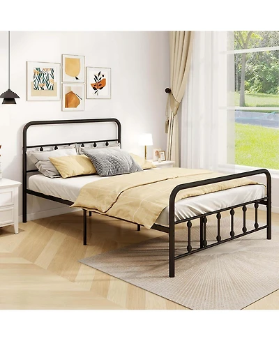 Costway Bed Frame with Headboard Under Bed Storage No Box Spring Needed