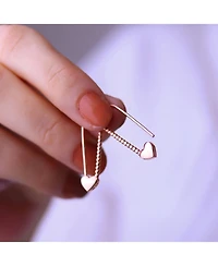 Spero London Heart Beaded Safety Pin Sterling Silver Earring