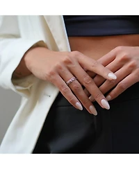 Spero London Women's Skinny Layering Adjustable Ring Set