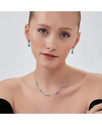 Spero London Turquoise Beaded Sterling Silver Chain Necklace in Gold