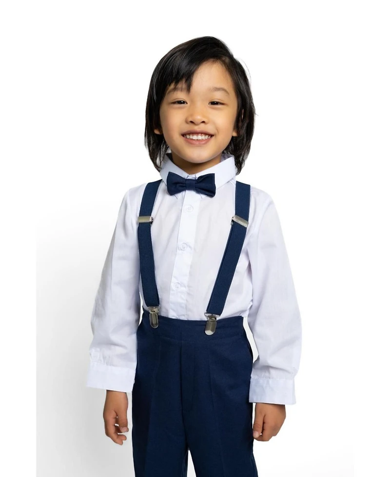 Peanut Butter Collection Toddler Boys Joey Safari Linen 5-Piece Shirt, Tie, Jacket, Vest and Pants Suit Set