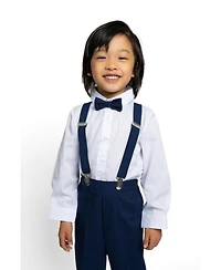 Peanut Butter Collection Toddler Boys Joey Safari Linen 5-Piece Shirt, Tie, Jacket, Vest and Pants Suit Set