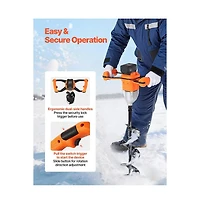 Sugift 20V Cordless Ice Auger with 8 in 2-in-1 Drill Bit and Brushless Motor
