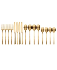 Cambridge Silversmiths Beacon Gold Satin 16-Piece Flatware Set