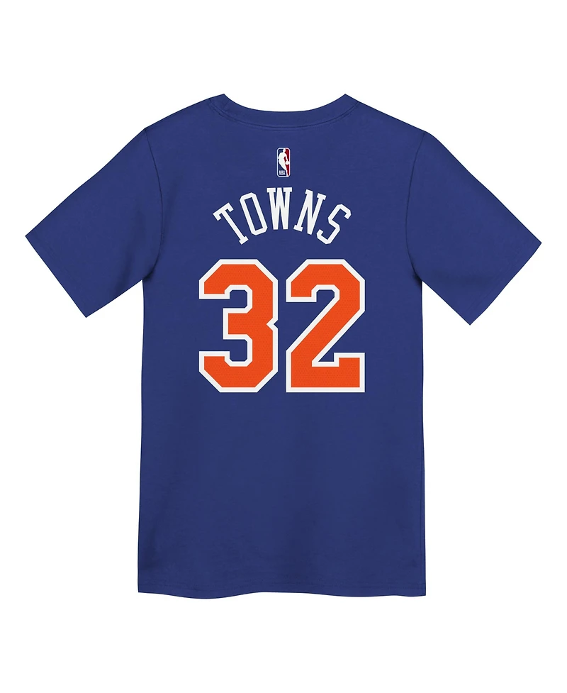 Nike Preschool Karl-Anthony Towns Blue New York Knicks Icon Name Number T-Shirt