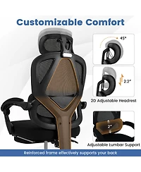 Slickblue High Back Mesh Office Chair with Retractable Footrest Support