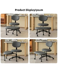 Rainsken 360 Degree Swivel Meditation Chair, Adjustable Office Chair, Adhd Fidget Desk Chair, with Lumbar Support and Rolling Base for Home