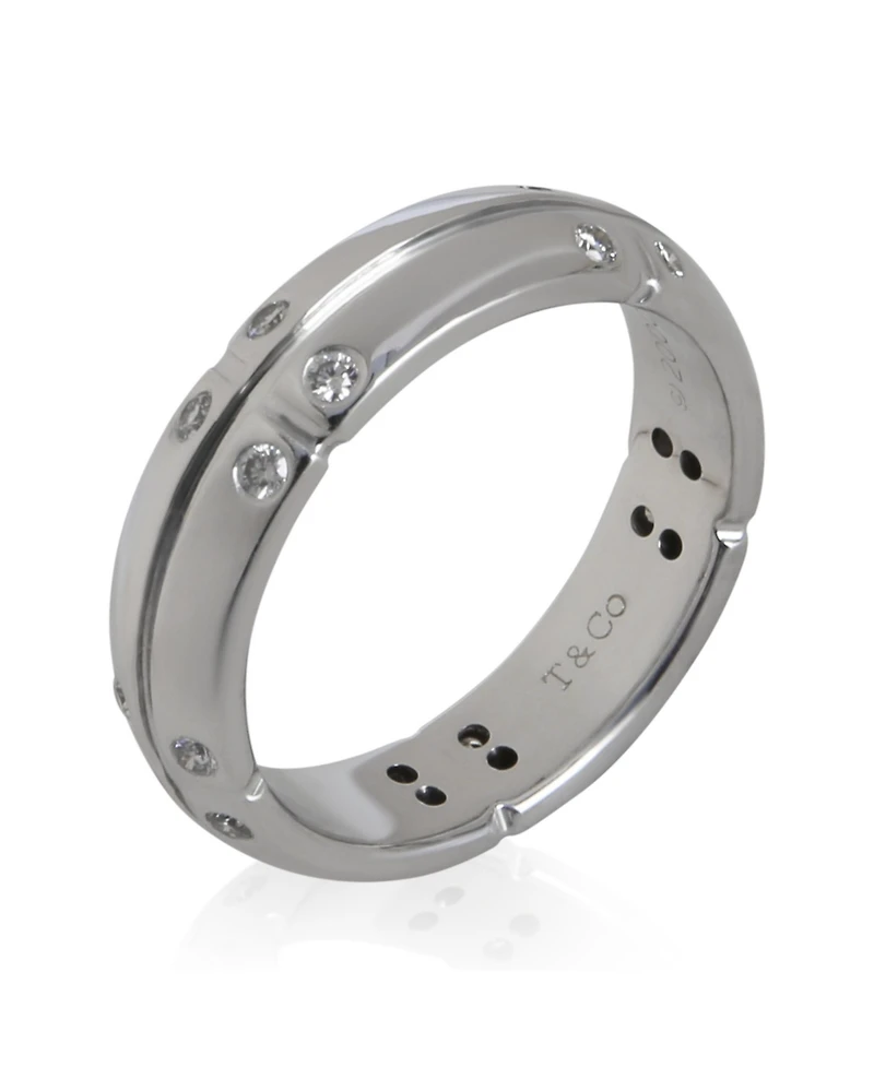 Pre-Owned Tiffany & Co White Gold Diamond Streamerica Band