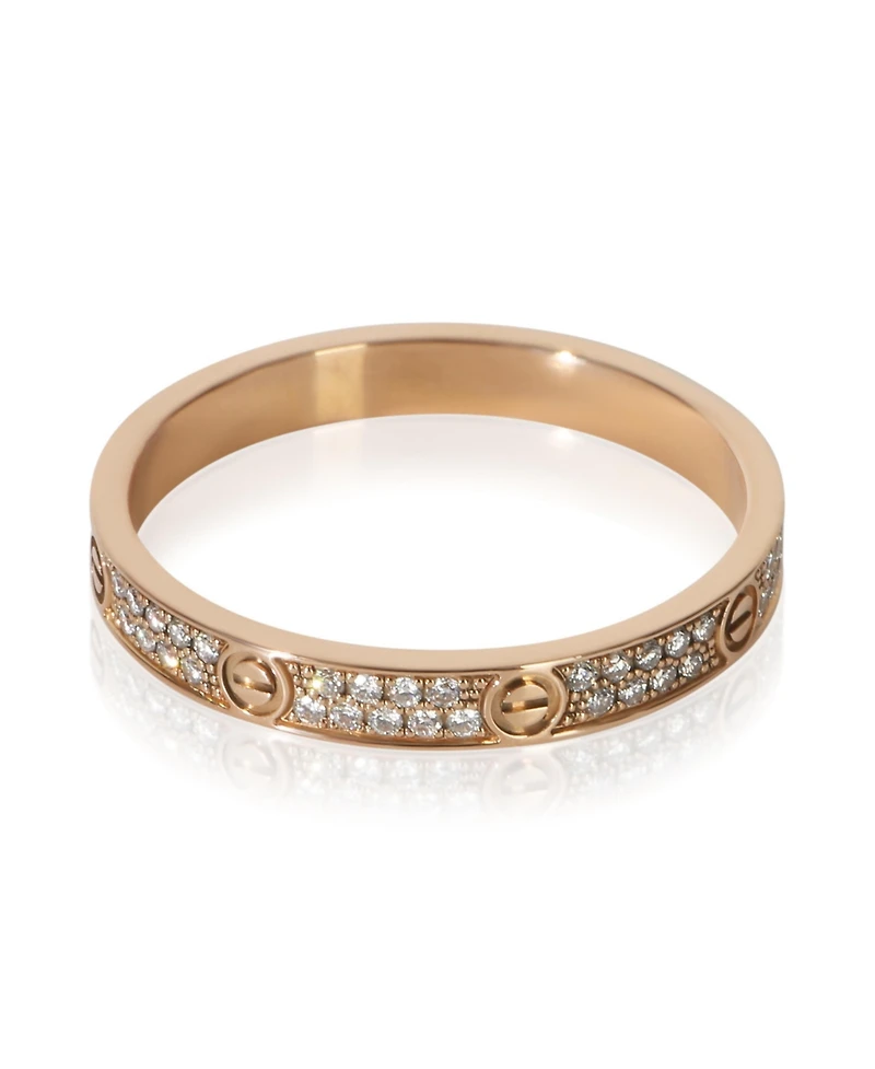 Pre-Owned Cartier Rose Gold Diamond Mini Model Love Ring