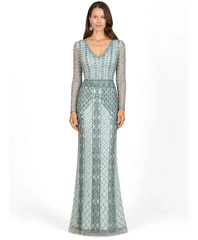Lara Women's Long Sleeve Beaded Dress