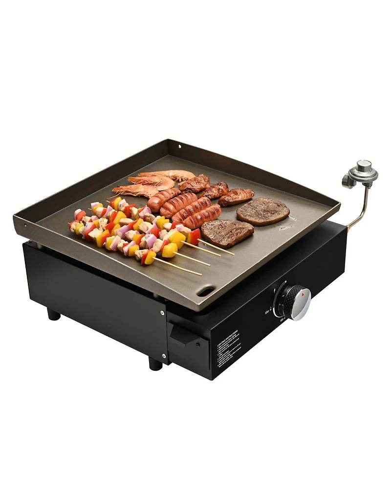 Cozito Countertop Gas Griddle, 16.9 inches Manual Flat Top with Steel Plate and 22,000 Btu Output