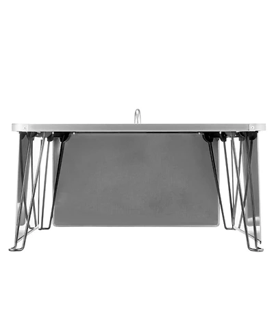 Cozito Fire Pit Heat Deflector, 25.4 inches Square Stainless Steel Burner Cover with Foldable Legs