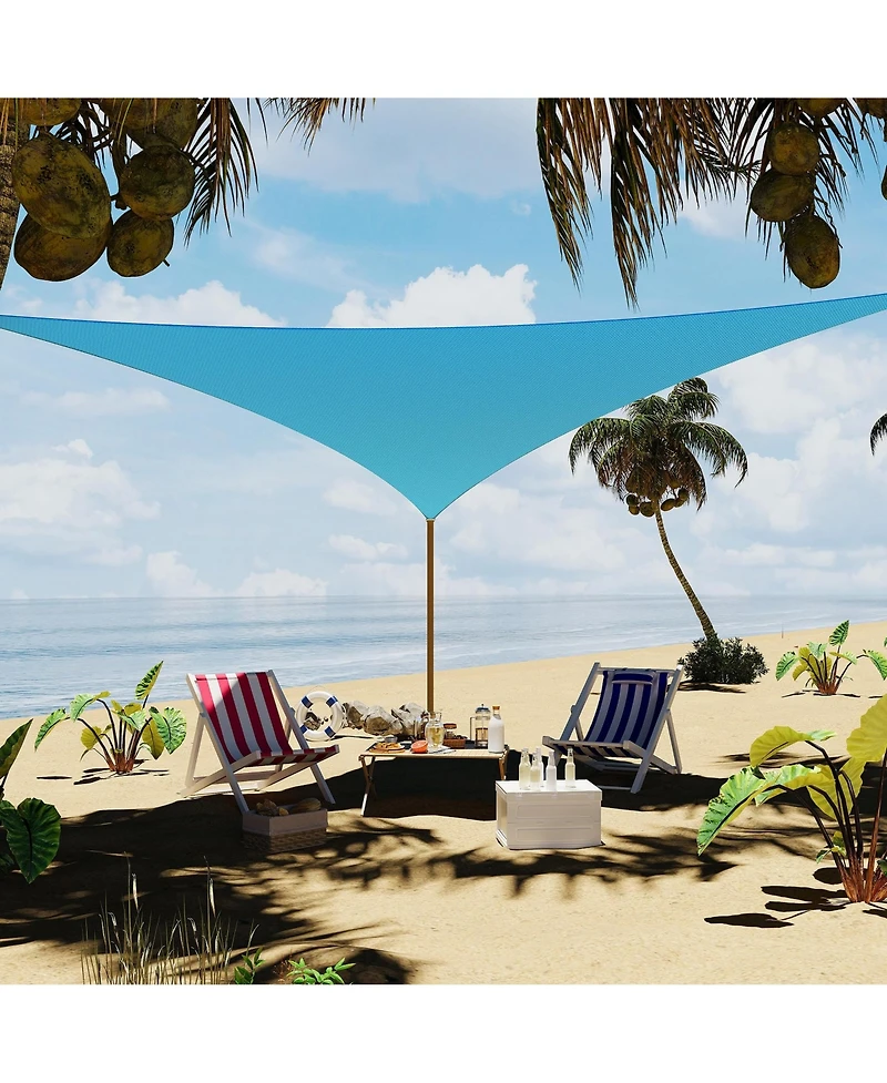 homfan Triangle Sun Shade Sail, 95% Uv Block Outdoor Canopy for Patio, Deck, Backyard and Garden