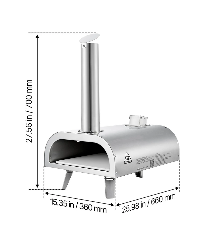 Cozito Outdoor Pizza Oven, 12 inches Wood Pellet Stainless Steel Pizza Maker