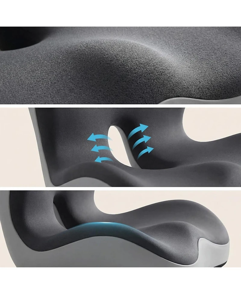 gaomon Memory Foam Seat Cushion, Lumbar-Hip Integrated Pad, Pain Relief and Posture Support, Breathable, Washable, Non-Slip, for Office Chair, Car