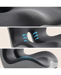 gaomon Memory Foam Seat Cushion, Lumbar-Hip Integrated Pad, Pain Relief and Posture Support, Breathable, Washable, Non-Slip, for Office Chair, Car