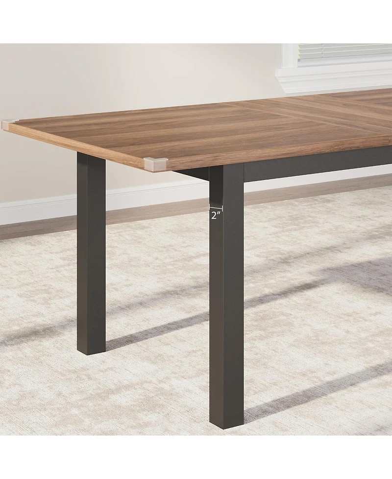 gaomon 43.7in-63in Extendable Dining Table for 6-8, Large Kitchen 6 with Metal Frame & Mdf Board