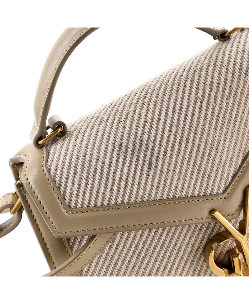 Pre-Owned Saint Laurent Mini Cassandra Top Handle Bag Canvas with Leather