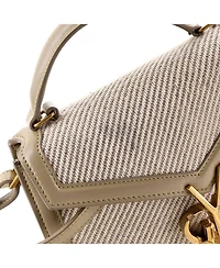 Pre-Owned Saint Laurent Mini Cassandra Top Handle Bag Canvas with Leather