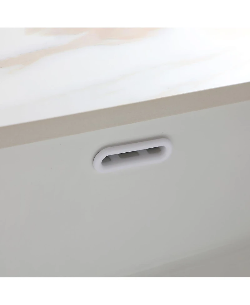 Sillysis Sintered Stone Bathroom Vanity Top with Ceramic Sink, Carrara Marble Look, 4" Backsplash, Water Stain and Scratch Resistant