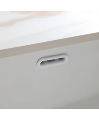 Sillysis Sintered Stone Bathroom Vanity Top with Ceramic Sink, Carrara Marble Look, 4" Backsplash, Water Stain and Scratch Resistant