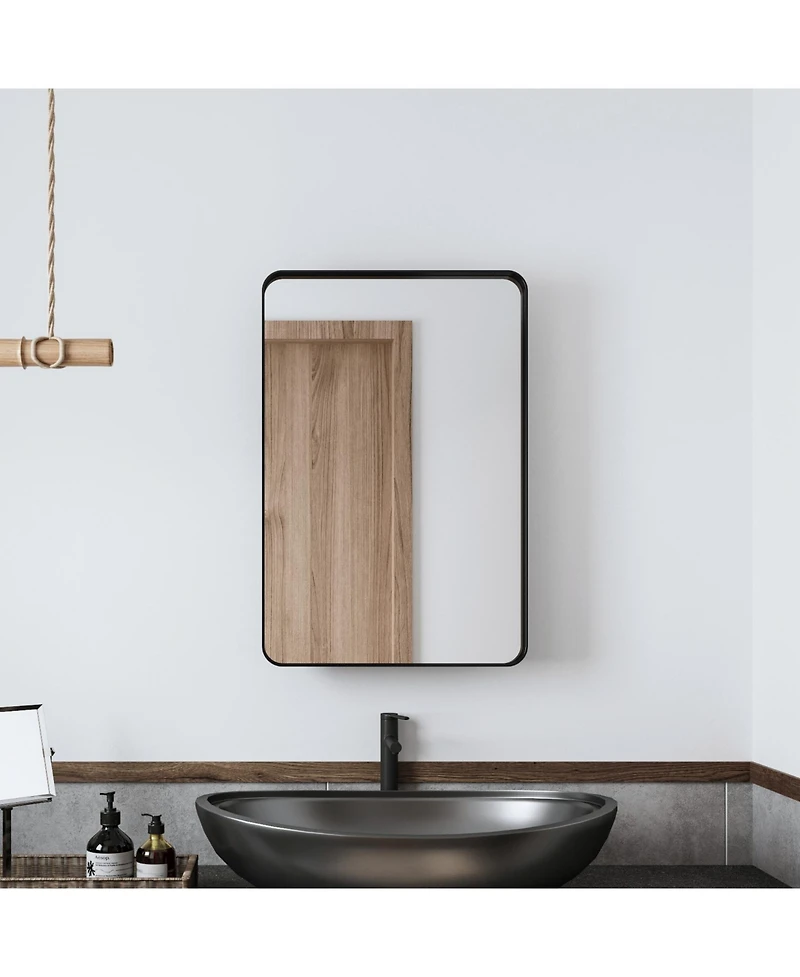 Midola 20x30 Inch Recessed Metal Framed Medicine Cabinet with Mirror and Adjustable Shelves Wall Mirror with Storage for Bathroom