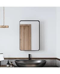 Midola 20x30 Inch Recessed Metal Framed Medicine Cabinet with Mirror and Adjustable Shelves Wall Mirror with Storage for Bathroom