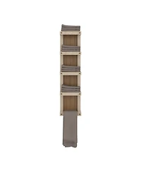Fm Furniture Chandler 5-Tier Wall Towel Rack, Slim Vertical Organizer with Shelves for Bathroom, Space-Saving, Natural Oak