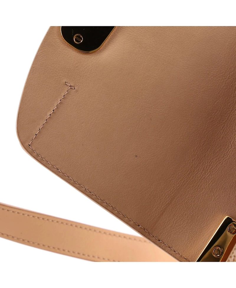 Pre-Owned Chloe Mini C Flap Bag Embossed Leather