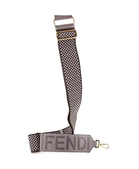 Pre-Owned Fendi Logo Strap You Shoulder Strap Check Canvas and Leather