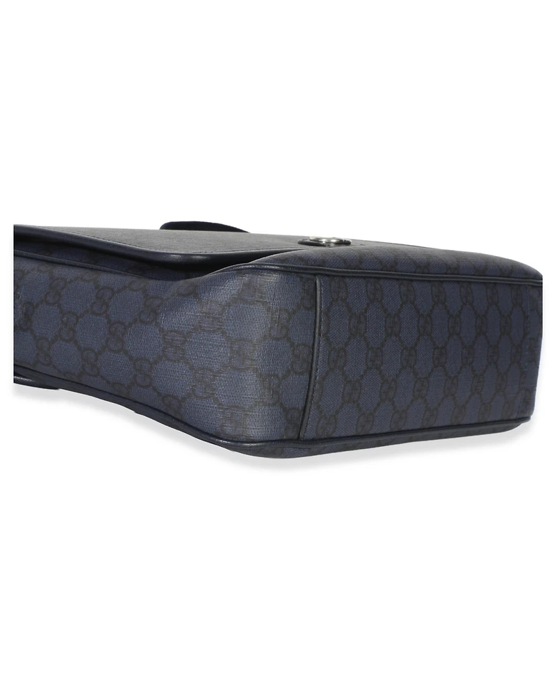 Pre-Owned Gucci Blue Black Tender Gg Supreme Dollar Calfskin Ophidia Messenger Bag