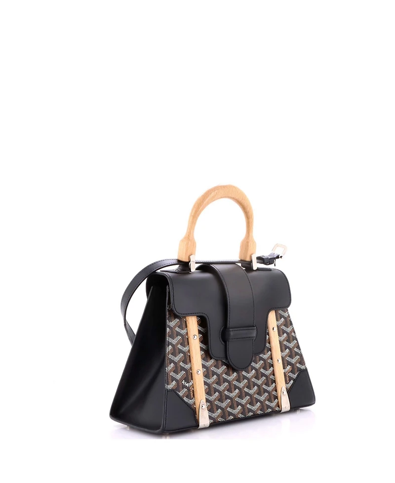 Pre-Owned Goyard Pm Saigon Top Handle Bag Coated Canvas with Leather