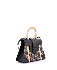 Pre-Owned Goyard Pm Saigon Top Handle Bag Coated Canvas with Leather