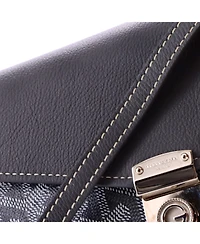 Pre-Owned Goyard Chypre Wallet on Strap Coated Canvas with Leather