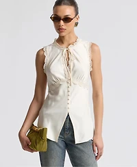 Avec Les Filles Women's Keyhole Cutaway Empire Top