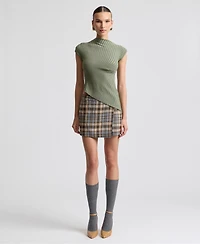 Avec Les Filles Women's Plaid Mini Skort