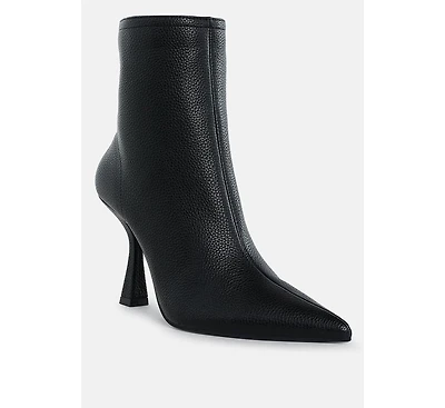 Rag & Co Women's Tentia Metallic Pleather Spool Heel Boots