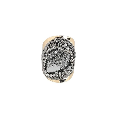 Sohi Crystal Crest Cocktail Ring