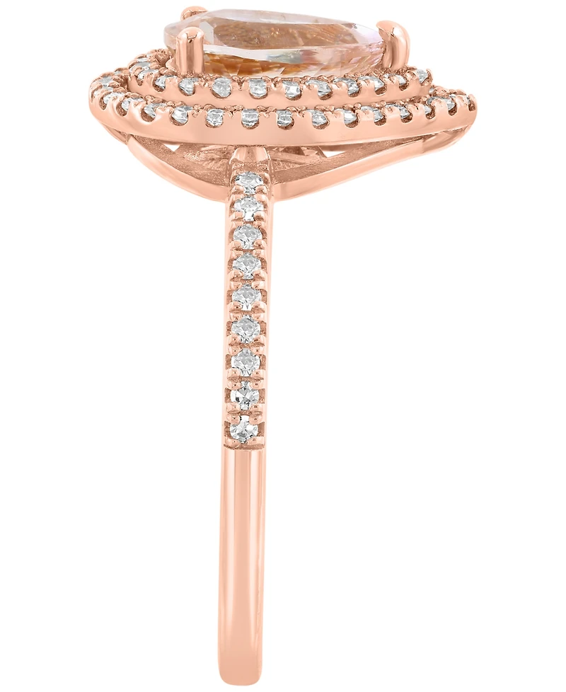Effy Collection Morganite (7/8 ct. t.w.) & Diamond (1/4 ct. t.w.) Ring in 14k Rose Gold