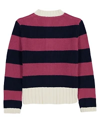 Tommy Hilfiger Girls' 7-16 Long-Sleeve Button Stripe Sweater