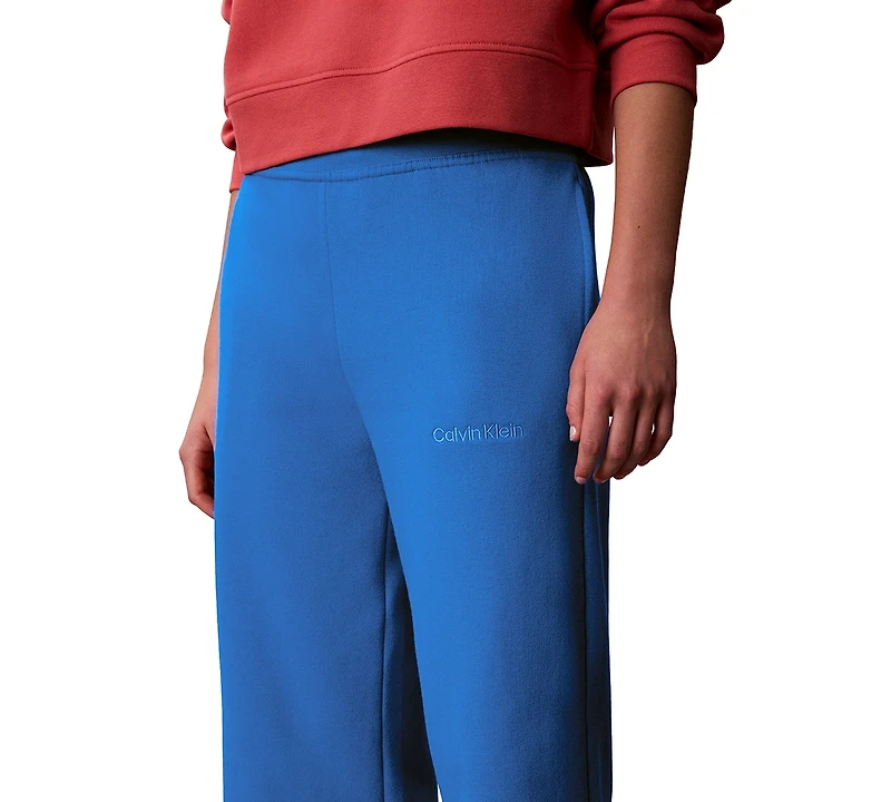 Calvin Klein Performance Women's Brushed Cropped Wide-Leg Sweatpants